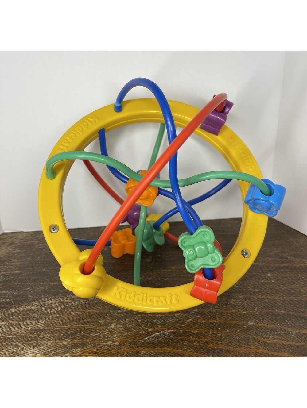 Kiddicraft Bead Ball Puzzle Ball Baby Toy Bright Vintage Plastic 90s Rare
